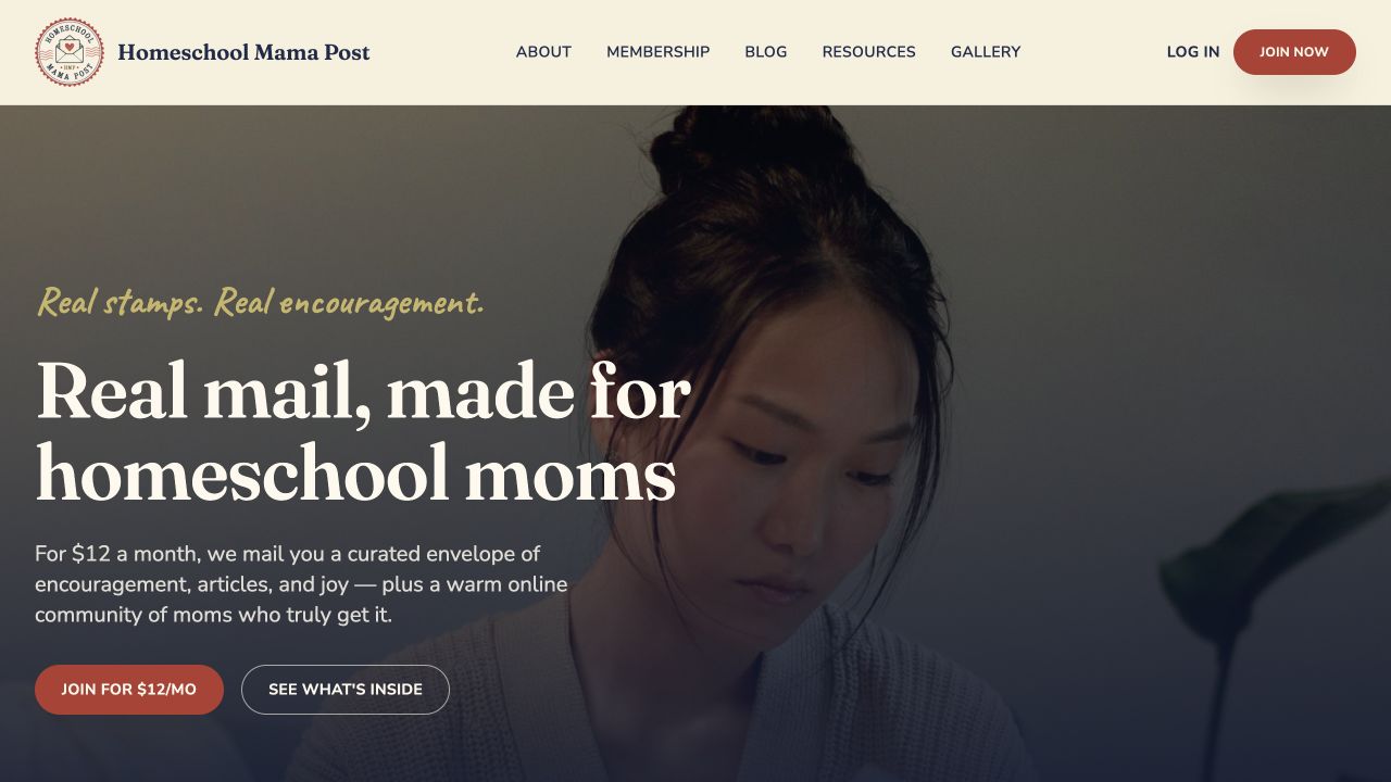 Homeschool Mama Post website preview